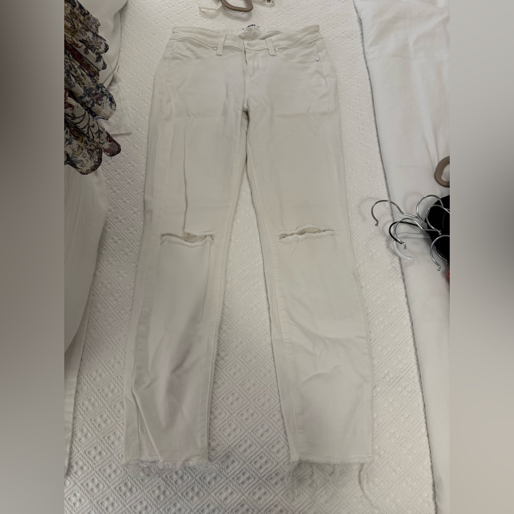 PAIGE Ivory Denim Pants - Picture 3 of 10
